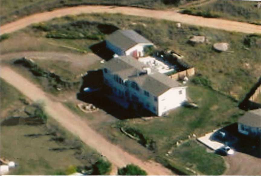 Aerial view of 420 McColm half-acre property
